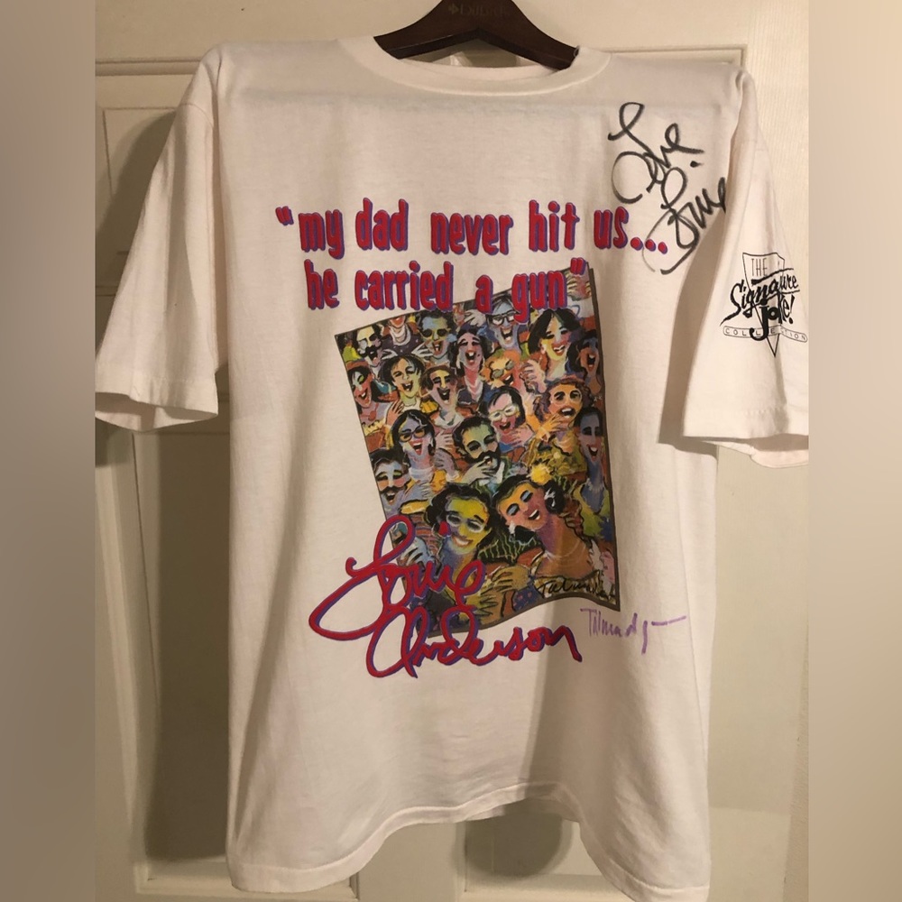 LOUIE ANDERSON VINTAGE T-SHIRT- All Sport Proweight. Size L. Autographed.